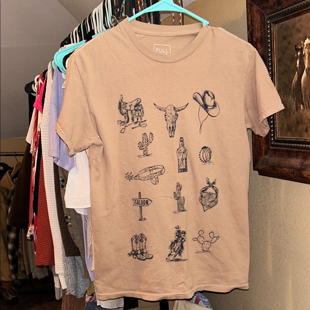 Full Tilt Tan Western Graphic Tee